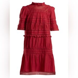 Isabel Marant Etoile Red Lace Frilly Dress